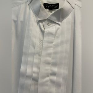 Perry’s Ellis Men’s tuxedo shirt, pleated front notched collar.
